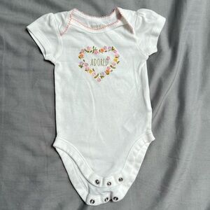 Adored White Floral Heart Bodysuit